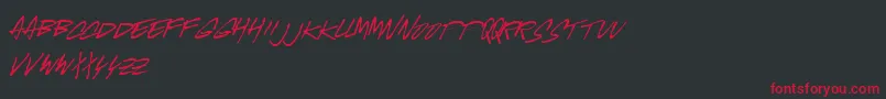 フォントMcgurrScript – 黒い背景に赤い文字