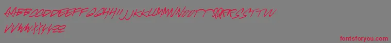Czcionka McgurrScript – czerwone czcionki na szarym tle