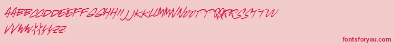 フォントMcgurrScript – ピンクの背景に赤い文字