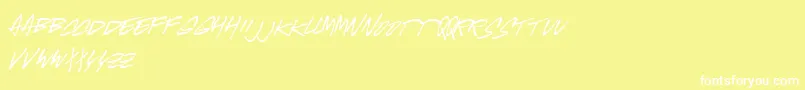 McgurrScript-Schriftart – Weiße Schriften auf gelbem Hintergrund