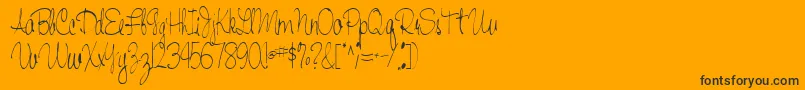 Handwriting53Regular-fontti – mustat fontit oranssilla taustalla