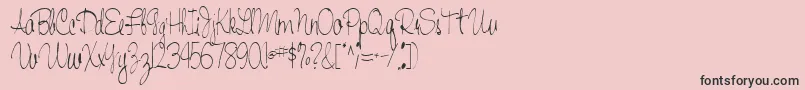 Fonte Handwriting53Regular – fontes pretas em um fundo rosa
