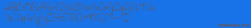Handwriting53Regular Font – Brown Fonts on Blue Background