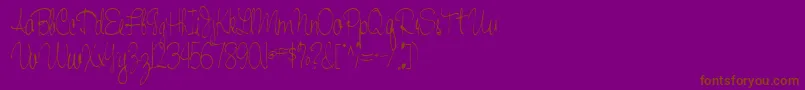 Handwriting53Regular-fontti – ruskeat fontit violetilla taustalla