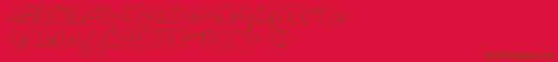Czcionka Handwriting53Regular – brązowe czcionki na czerwonym tle