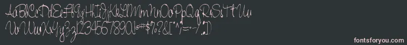 Czcionka Handwriting53Regular – różowe czcionki na czarnym tle