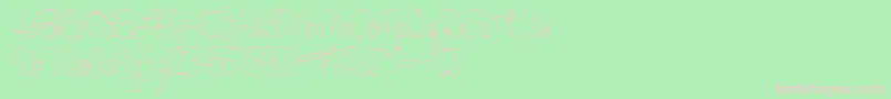 Czcionka Handwriting53Regular – różowe czcionki na zielonym tle