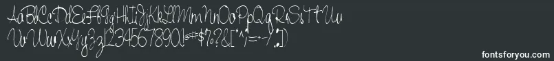 Шрифт Handwriting53Regular – белые шрифты на чёрном фоне