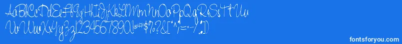 フォントHandwriting53Regular – 青い背景に白い文字