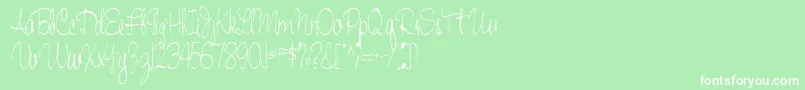 Handwriting53Regular Font – White Fonts on Green Background