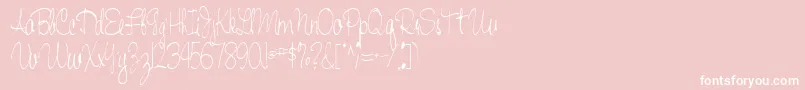 Handwriting53Regular-Schriftart – Weiße Schriften auf rosa Hintergrund