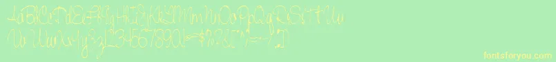 Czcionka Handwriting53Regular – żółte czcionki na zielonym tle