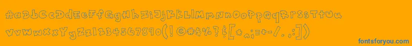 Toony Font – Blue Fonts on Orange Background