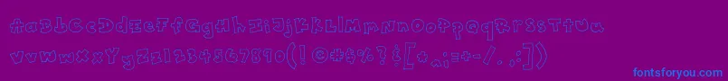 Toony-fontti – siniset fontit violetilla taustalla