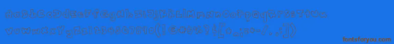 Toony-Schriftart – Braune Schriften auf blauem Hintergrund