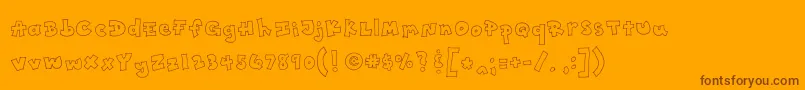 Toony Font – Brown Fonts on Orange Background