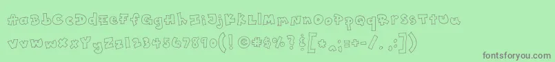 Toony Font – Gray Fonts on Green Background