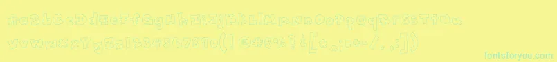 Toony Font – Green Fonts on Yellow Background