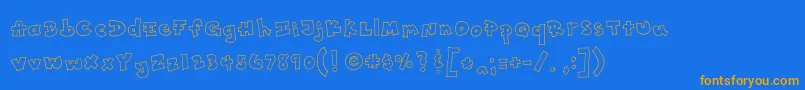 Toony Font – Orange Fonts on Blue Background