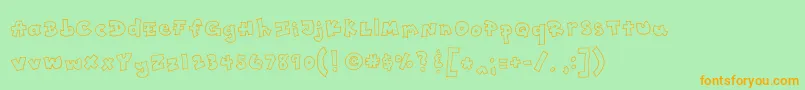 Toony Font – Orange Fonts on Green Background
