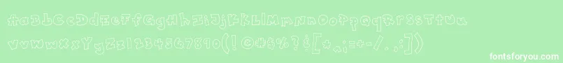 Toony Font – White Fonts on Green Background