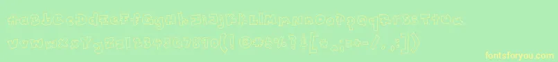 Toony Font – Yellow Fonts on Green Background