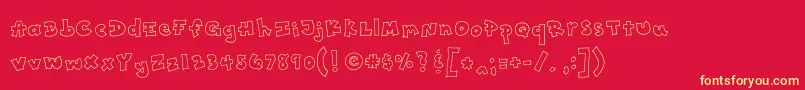Toony Font – Yellow Fonts on Red Background
