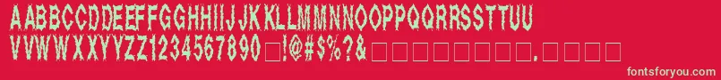 Deada Font – Green Fonts on Red Background