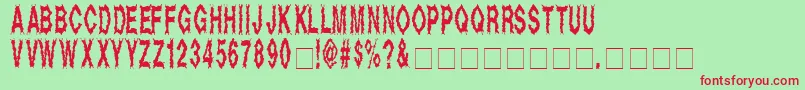Deada Font – Red Fonts on Green Background