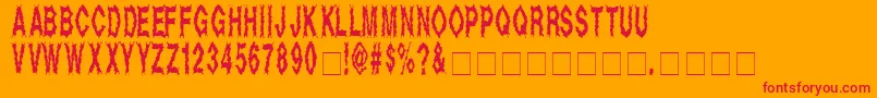 Deada Font – Red Fonts on Orange Background