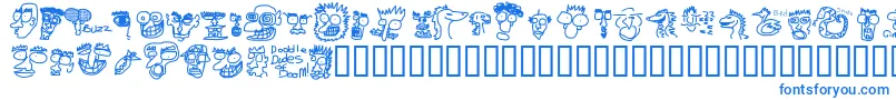 Czcionka DoodleDudesOfDoom – niebieskie czcionki na białym tle