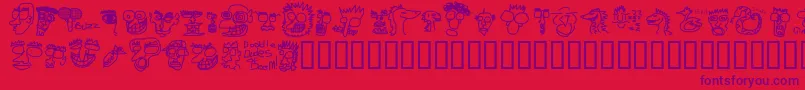 DoodleDudesOfDoom Font – Purple Fonts on Red Background