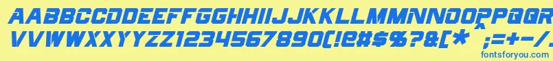 CyberfallItalic Font – Blue Fonts on Yellow Background