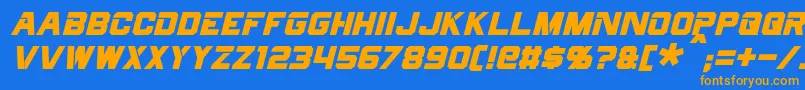 CyberfallItalic Font – Orange Fonts on Blue Background