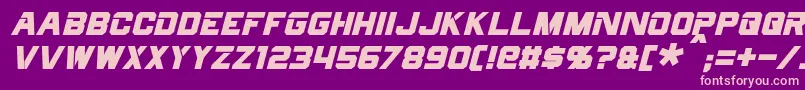 フォントCyberfallItalic – 紫の背景にピンクのフォント