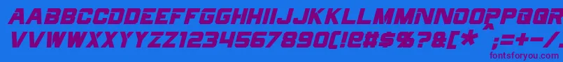CyberfallItalic Font – Purple Fonts on Blue Background