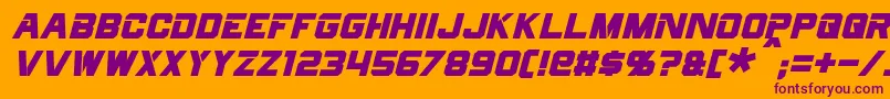 CyberfallItalic Font – Purple Fonts on Orange Background