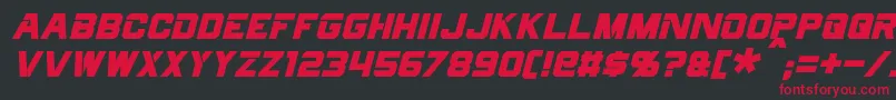 CyberfallItalic Font – Red Fonts on Black Background