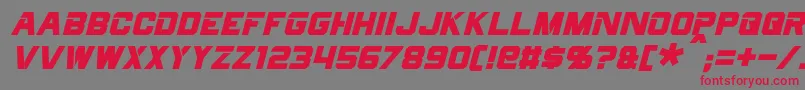 CyberfallItalic Font – Red Fonts on Gray Background