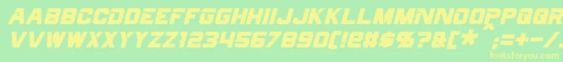 Fonte CyberfallItalic – fontes amarelas em um fundo verde