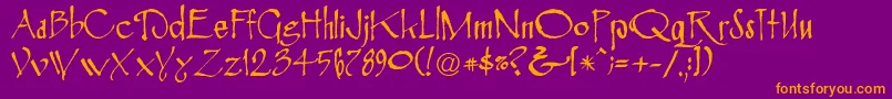 RosemaryRoman Font – Orange Fonts on Purple Background