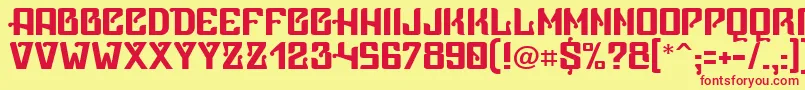 フォントVicep ffy – 赤い文字の黄色い背景