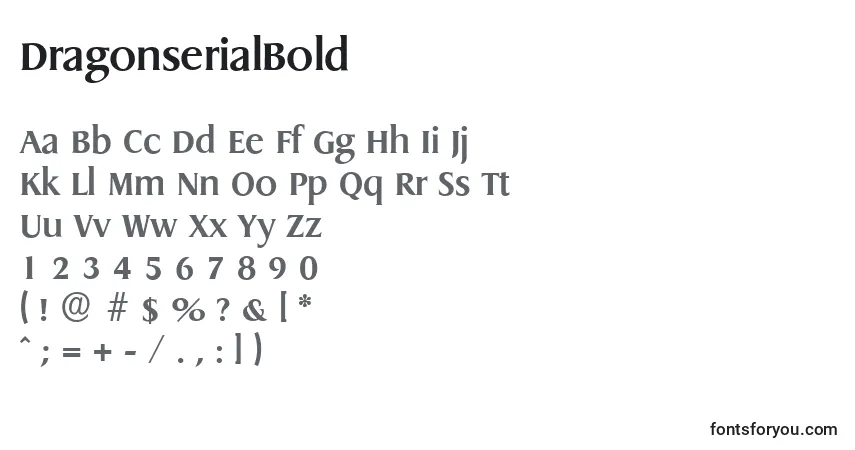 Шрифт DragonserialBold – алфавит, цифры, специальные символы