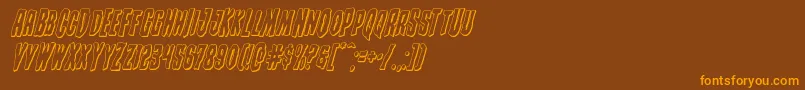 Creepycrawlers3Dital Font – Orange Fonts on Brown Background