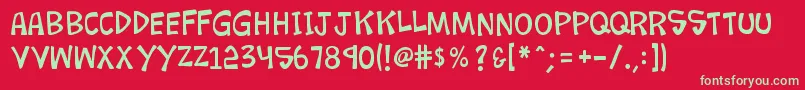 K26loremipsum Font – Green Fonts on Red Background