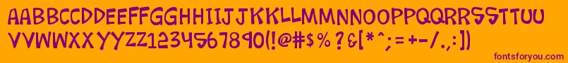 K26loremipsum Font – Purple Fonts on Orange Background