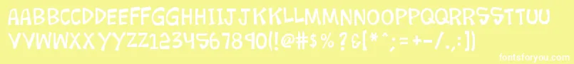 K26loremipsum-fontti – valkoiset fontit keltaisella taustalla