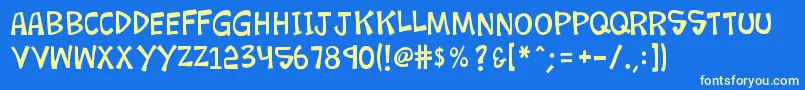 Czcionka K26loremipsum – żółte czcionki na niebieskim tle