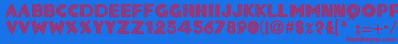 Eklekti0 Font – Red Fonts on Blue Background