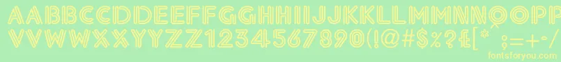 Eklekti0 Font – Yellow Fonts on Green Background